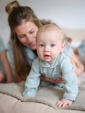 Baby-Pyjamas & Sleepsuits-Cotton Gauze Sleepsuit for Babies, Team Famille