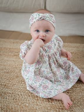 Cotton Gauze Dress & Headband for Babies, Mother's Day Capsule Collection  - vertbaudet enfant