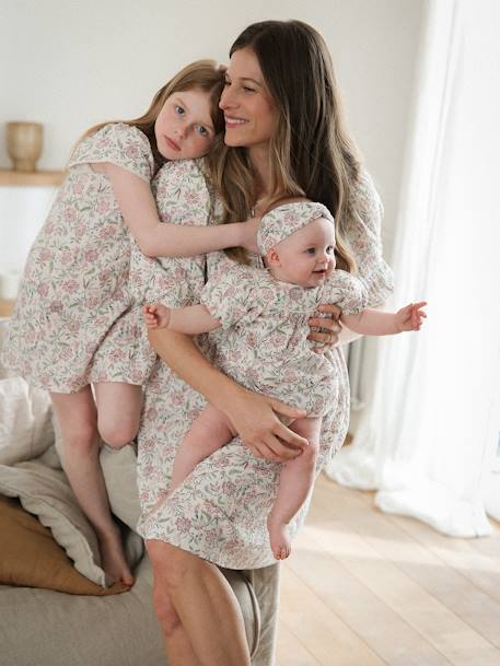 Printed Dress for Girls, Mother's Day Capsule Collection vanilla - vertbaudet enfant 