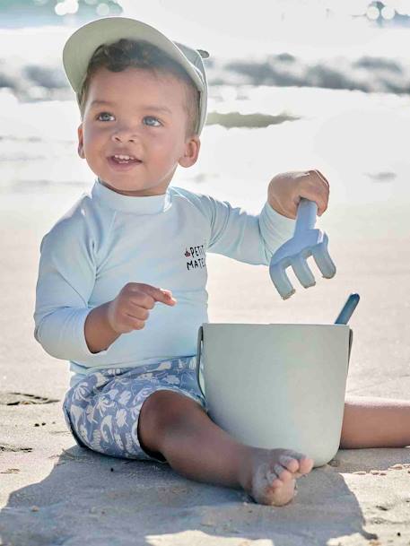 UV Protection Little Sailor Swim T-Shirt for Boys sky blue - vertbaudet enfant 