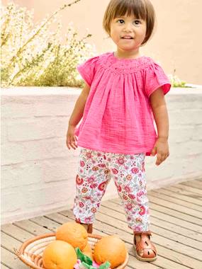 Floral Trousers with Elasticated Waistband, for Babies  - vertbaudet enfant