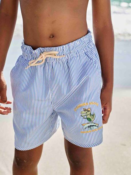 Short De Bain Bébé Garçon VERTBAUDET - Imprimé Rayures Bleu Ciel 12 Mois