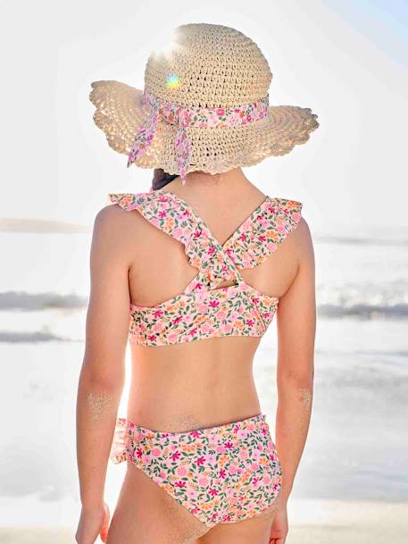 Floral Print Bikini pale pink+printed green - vertbaudet enfant 