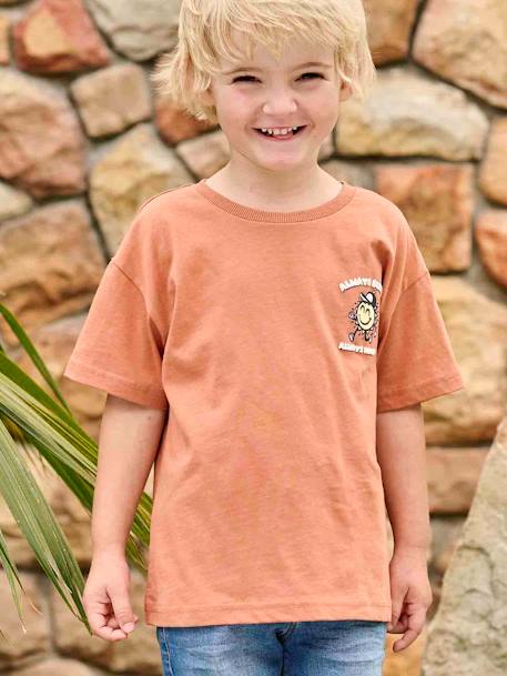 Tee-shirt garçon grand motif dos abricot - vertbaudet enfant 