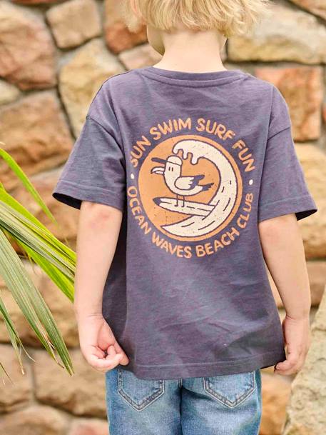 T-Shirt with Fun Surf Motif for Boys night blue - vertbaudet enfant 