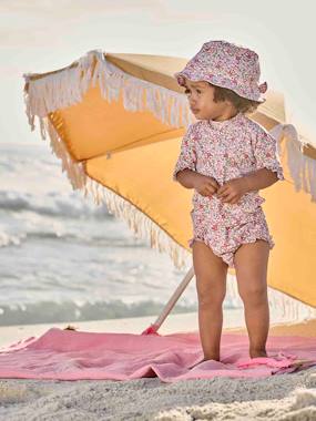 UV Protection Swimwear Combo: T-Shirt + Briefs + Bucket Hat for Baby Girls  - vertbaudet enfant