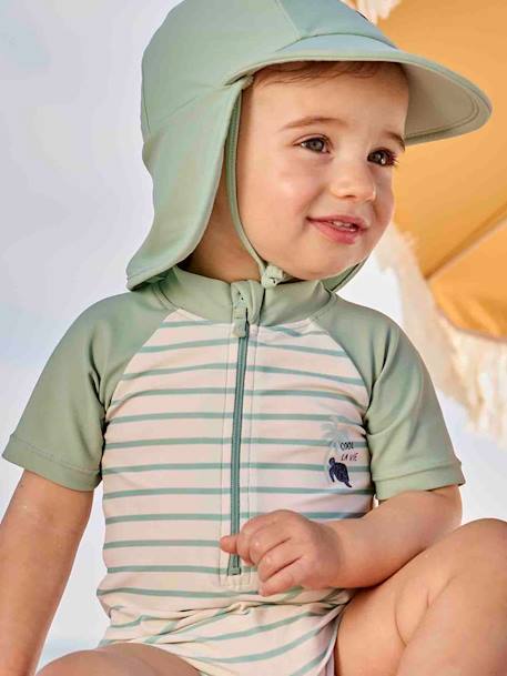 Combinaison anti-UV bébé garçon vert sauge - vertbaudet enfant 