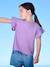 Tee-shirt brodé fleurs fille manches à volant violet - vertbaudet enfant 