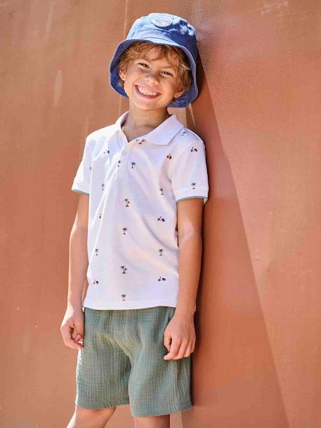 Cotton Gauze Shorts for Boys green - vertbaudet enfant 
