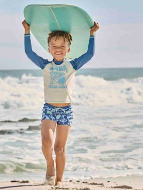 Boys-Swim & Beachwear-UV Protection Swim T-Shirt + Shorts Combo for Boys