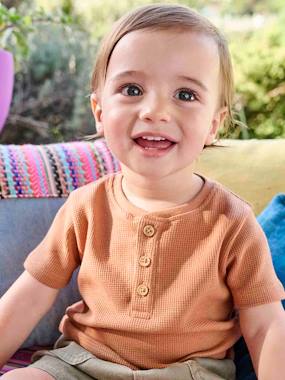 Honeycomb Grandad-Style T-Shirt for Babies  - vertbaudet enfant