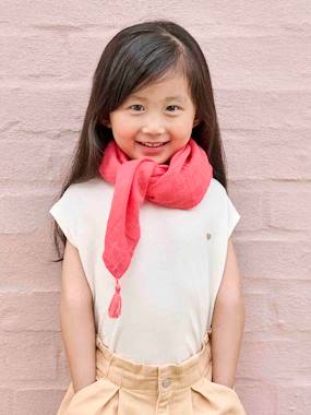 Girls-Accessories-Lightweight Scarves-Plain Scarf with Tassels for Girls