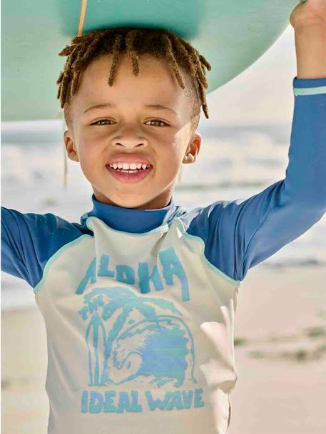 UV Protection Swim T-Shirt + Shorts Combo for Boys blue - vertbaudet enfant 