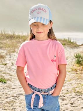Fille-Tee-shirt fille motif poitrine manches courtes 
