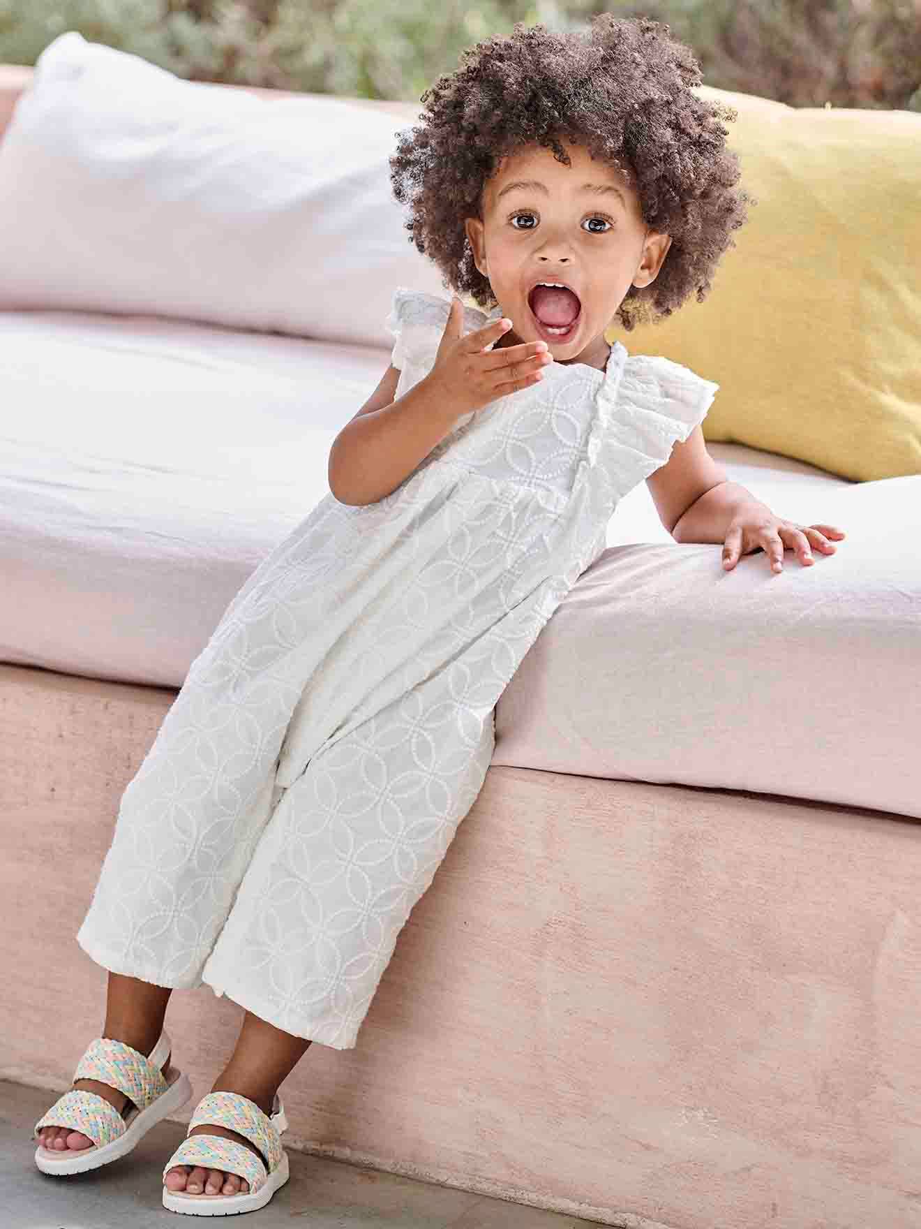 Occasion Wear Embroidered Jumpsuit for Babies - ecru, Baby