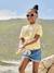 Paperbag-Style Denim Shorts for Girls stone - vertbaudet enfant 