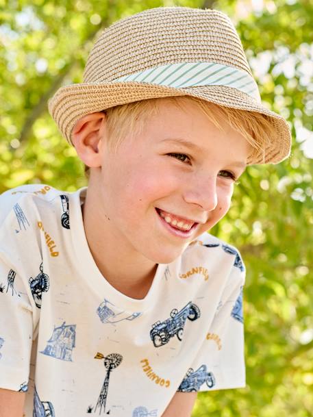 Chapeau esprit panama aspect paille garçon bois - vertbaudet enfant 