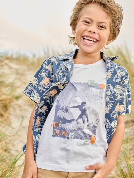 Débardeur photoprint surf garçon blanc - vertbaudet enfant 