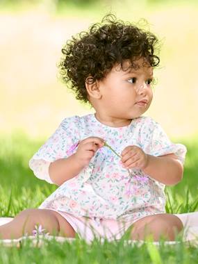 -Blouse with Flower Motifs for Babies