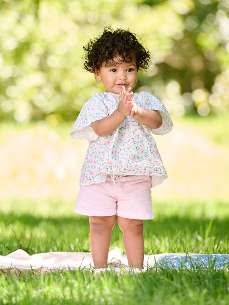 Blouse bébé motif fleurs écru - vertbaudet enfant 