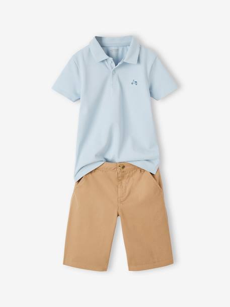 Polo Shirt & Shorts Combo for Boys sky blue - vertbaudet enfant 