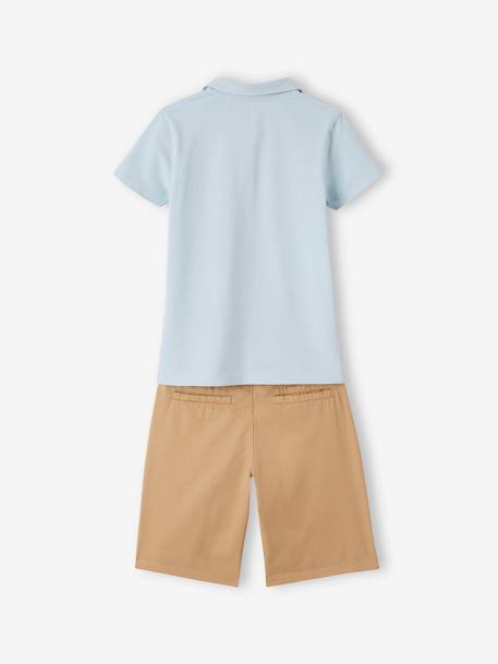 Polo Shirt & Shorts Combo for Boys sky blue - vertbaudet enfant 