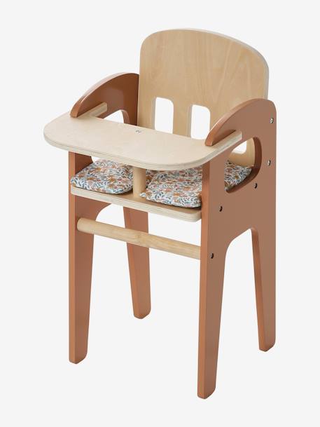 High Chair  in FSC® Wood for Dolls white+wood - vertbaudet enfant 