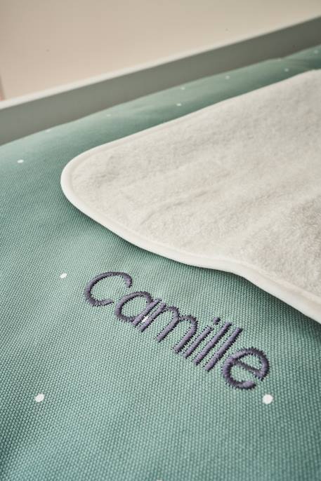 Housse matelas à langer personnalisable BICHE vert imprimé - vertbaudet enfant 