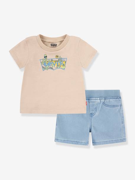Ensemble bébé T-shirt + short LVB Solid Full Zip Hoodie Levi's® beige - vertbaudet enfant 