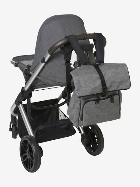 Changing Backpack in Recycled Polyester, Walk & Roll Grey - vertbaudet enfant 