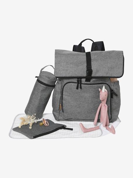 Changing Backpack in Recycled Polyester, Walk & Roll Grey - vertbaudet enfant 