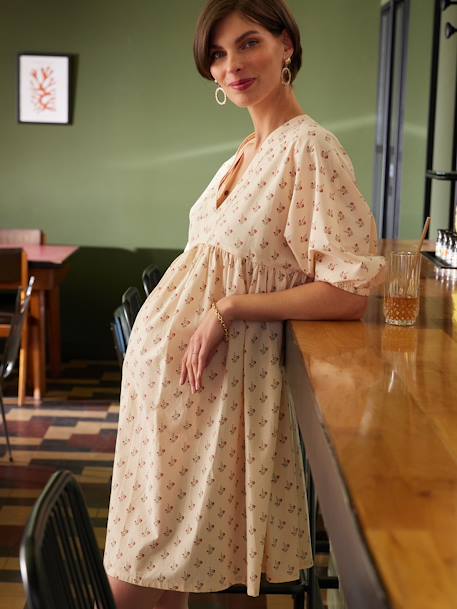 Robe grossesse imprimée fleurs sable - vertbaudet enfant 