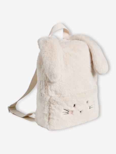 Bunny Rabbit Pre-School Backpack in Faux Fur ecru - vertbaudet enfant 