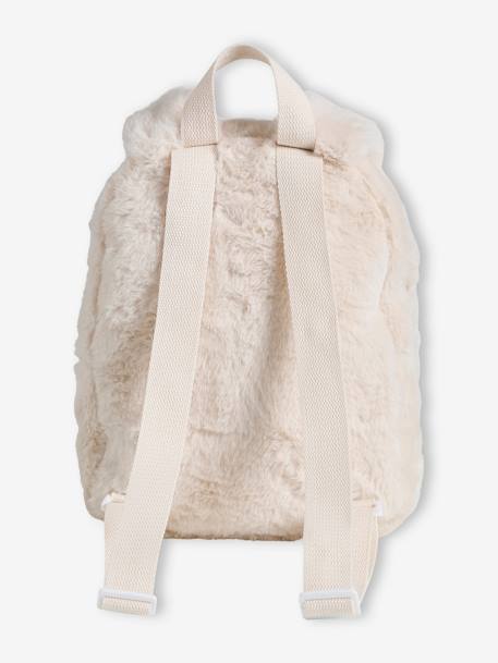 Bunny Rabbit Pre-School Backpack in Faux Fur ecru - vertbaudet enfant 