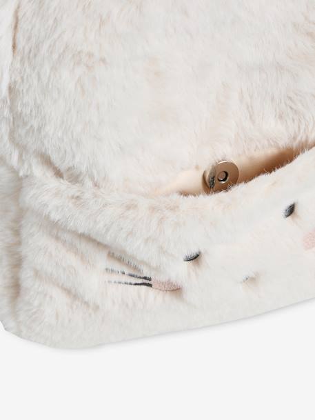 Bunny Rabbit Pre-School Backpack in Faux Fur ecru - vertbaudet enfant 