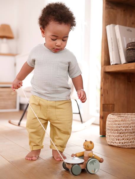 Pull-Along Musical Tiger in FSC® Wood - Tanzania wood - vertbaudet enfant 