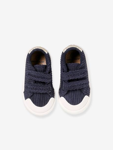 Baskets bébé fille textile scratchées marine - vertbaudet enfant 