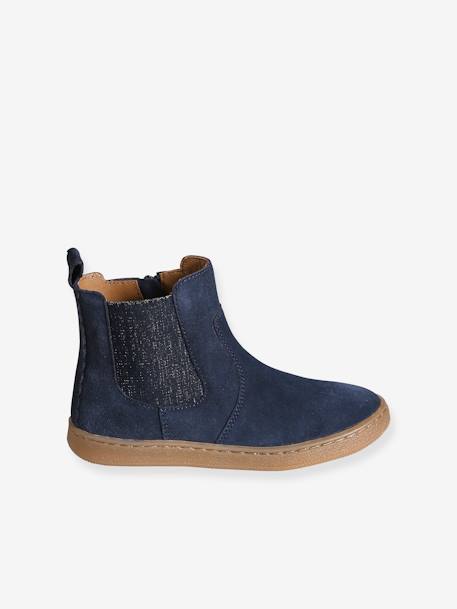 Boots fille cuir zippées bronze+camel+marine+vert - vertbaudet enfant 
