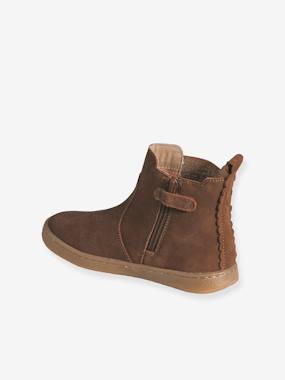 Chaussures-Boots fille cuir zippées