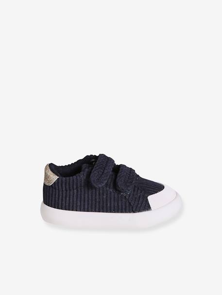 Baskets bébé fille textile scratchées marine - vertbaudet enfant 