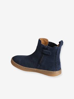 Chaussures-Boots fille cuir zippées