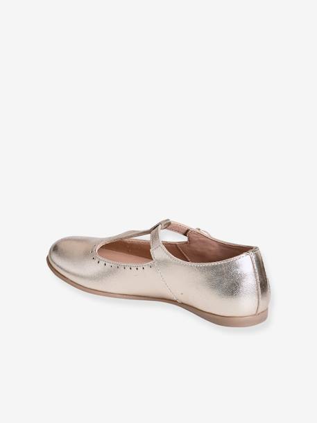 Ballet Pumps for Girls gold+printed beige - vertbaudet enfant 