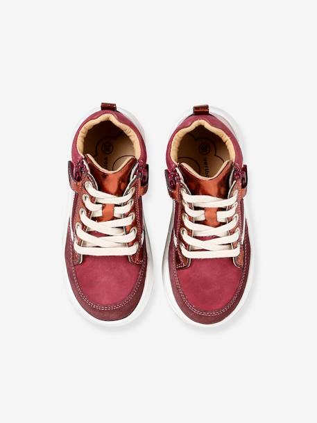 baskets lacées et zippées bordeaux - vertbaudet enfant 