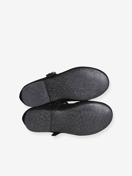 Leather Ballerina Pumps for Girls black - vertbaudet enfant 