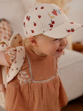 Cap with Apple Prints for Baby Girls  - vertbaudet enfant