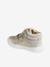 Baskets enfant fille cuir à scratchs beige imprimé+marine+or - vertbaudet enfant 