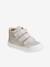 Baskets enfant fille cuir à scratchs beige imprimé+marine+or - vertbaudet enfant 