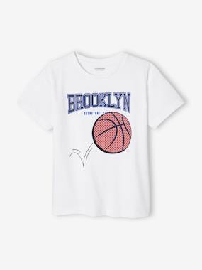 -T-Shirt with Basketball Motif & Details in Relief for Boys