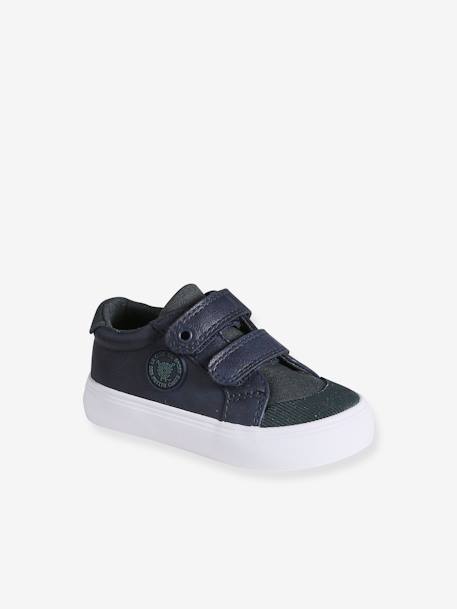 Baskets bébé garçon synthétique à scratchs marine - vertbaudet enfant 