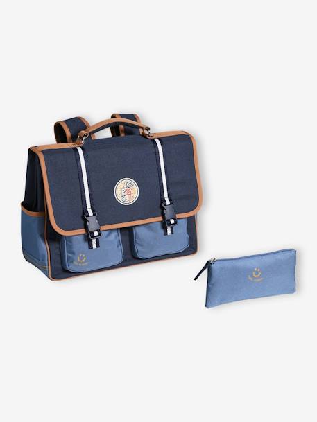 Cool School Satchel + Pencil Case for Boys blue - vertbaudet enfant 